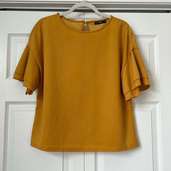 Shein Mustard Yellow Blouse‎ - Picture 1 of 4